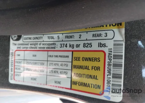 2015 Ford C-Max Hybrid Sel from USA, damaged, VIN 1FADP5BU9FL106177